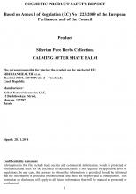 Cocmetic product safety report EN Calming after shave balm/Baume Après-Rasage